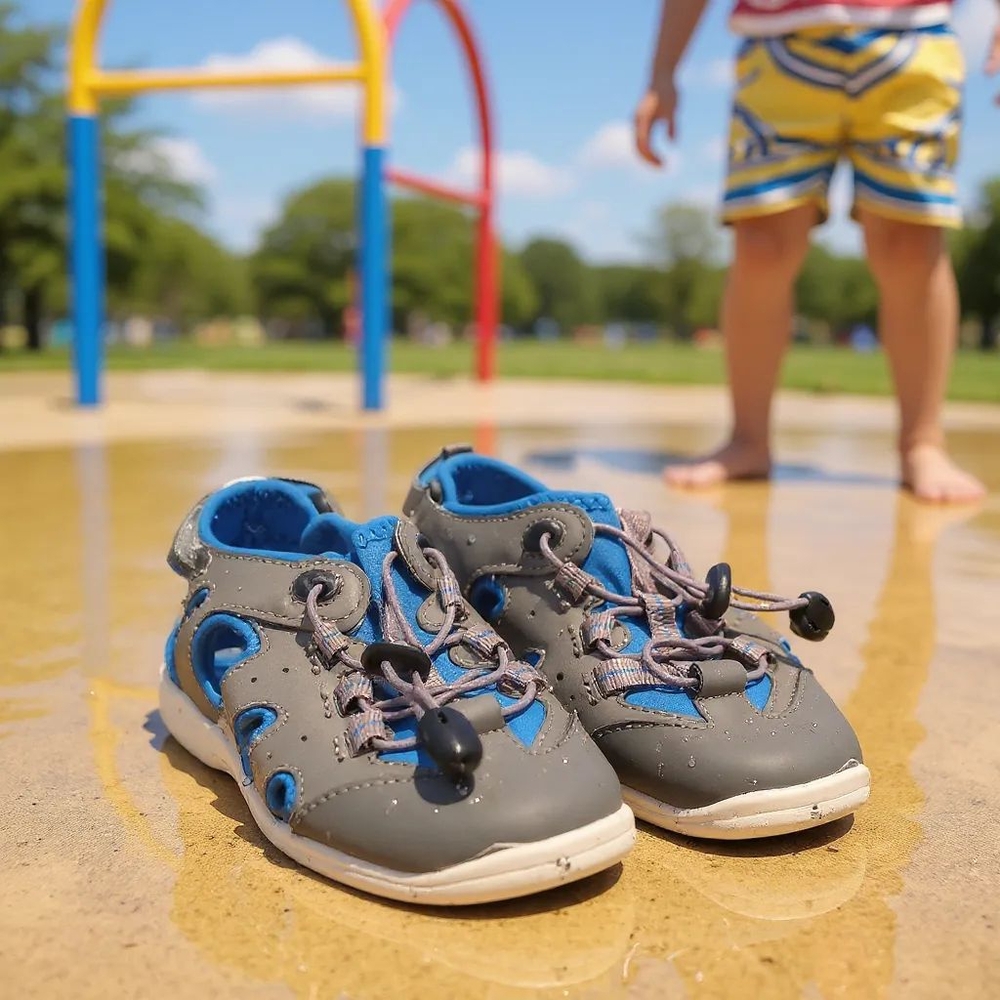 SplashZone Kids Water Shoes - Gray and Blue